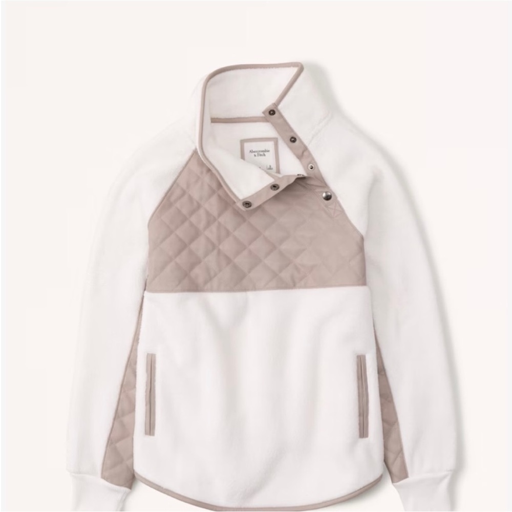 Abercrombie Asymmetrical Button Neck Fleece